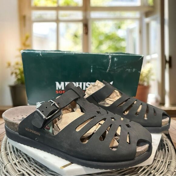 MEPHISTO Hedina Women's Leather Perforated Molded Cork Footbed Mule Sandal EU 41 - Picture 4 of 16